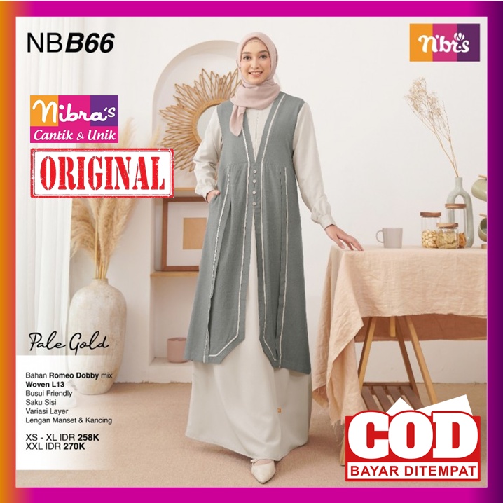 Gamis Merk Nibras Terbaru 2022 NB B66 NBB66 Gamis Nibras Promo Baju Dress Dres Wanita Dewasa Muslim 