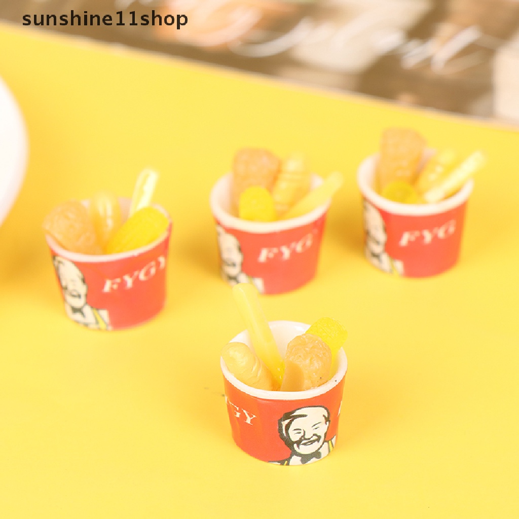 (SHO) 4pcs / Set Mainan Miniatur Snack Jagung Skala 1: 12 Untuk Aksesoris Rumah Boneka