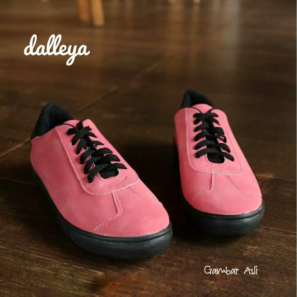 KAGAWA - Dalleya Shoes sepatu sneakers wanita realpict cantik casual hitam moka krem salem-SALEM