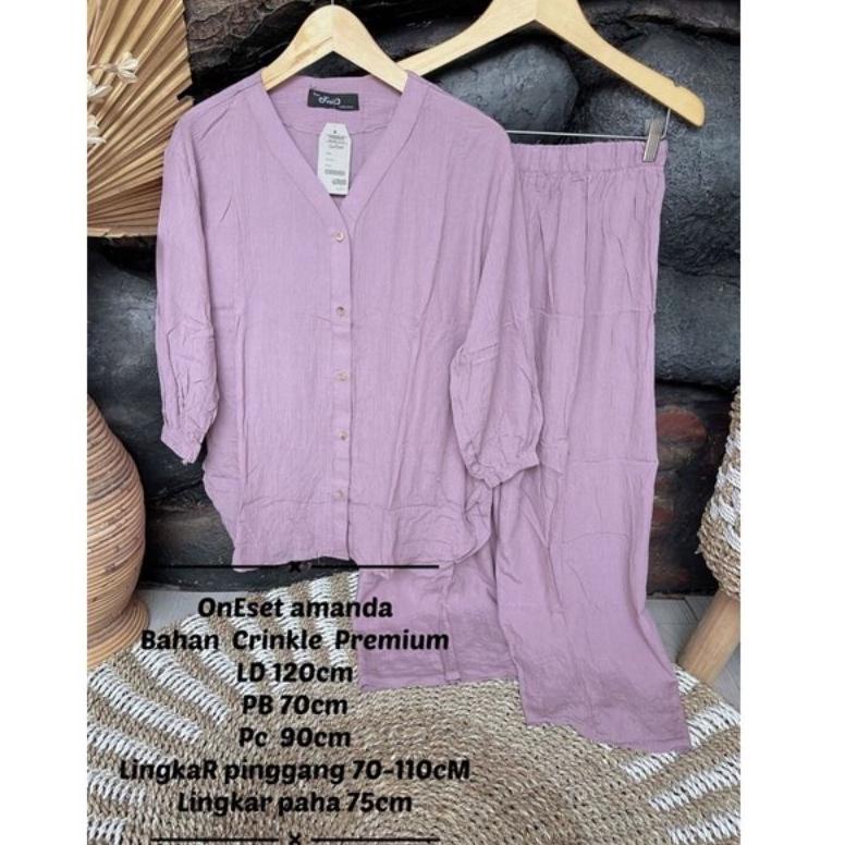 ㅑ SETELAN WANITA CRINKLE/ SETCEL CRINKLE/ ONE SET CRINKLE/ ONE SET JUMBO ぢ