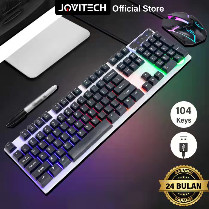 【COD】Jovitech Keyboard Dan Mouse LED Keyboard PC Komputer LDKAI 832 Gaming Dengan Kabel - G14