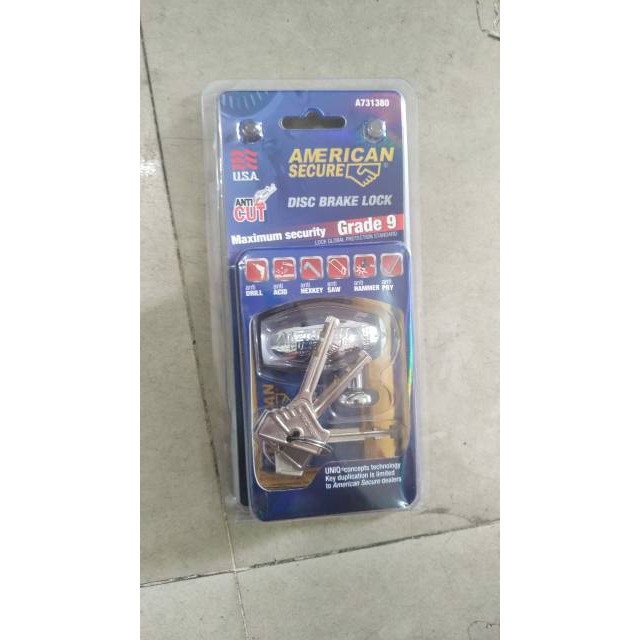 GEMBOK CAKRAM MOTOR AMERICAN SECURE ANTI CUT ORIGINAL