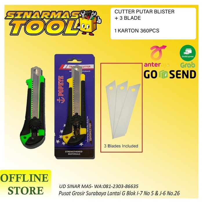 

CUTTER PUTAR POPEYE + ISI REFILL