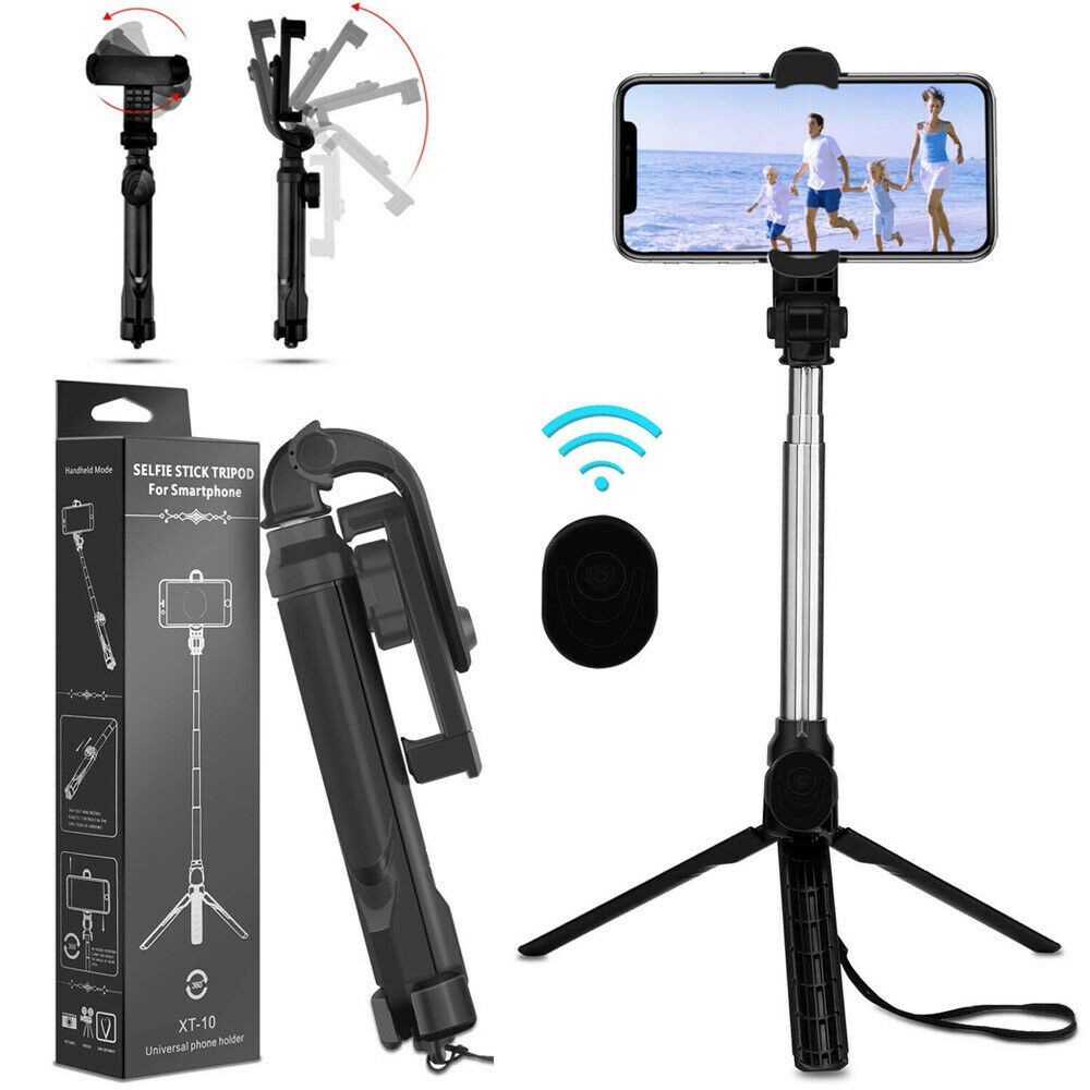 Tongsis Selfie Xt-10 / XT-10S Tripod 4 in 1 Wireless Bluetooth Remote Multifungsi