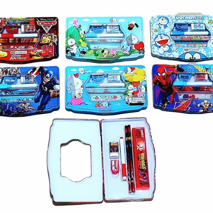 

Aman Kotak Pensil Kaleng Set Besar 7 In 1 Blkng Ada Whiteboard Untuk Tulis Gilaa!!!