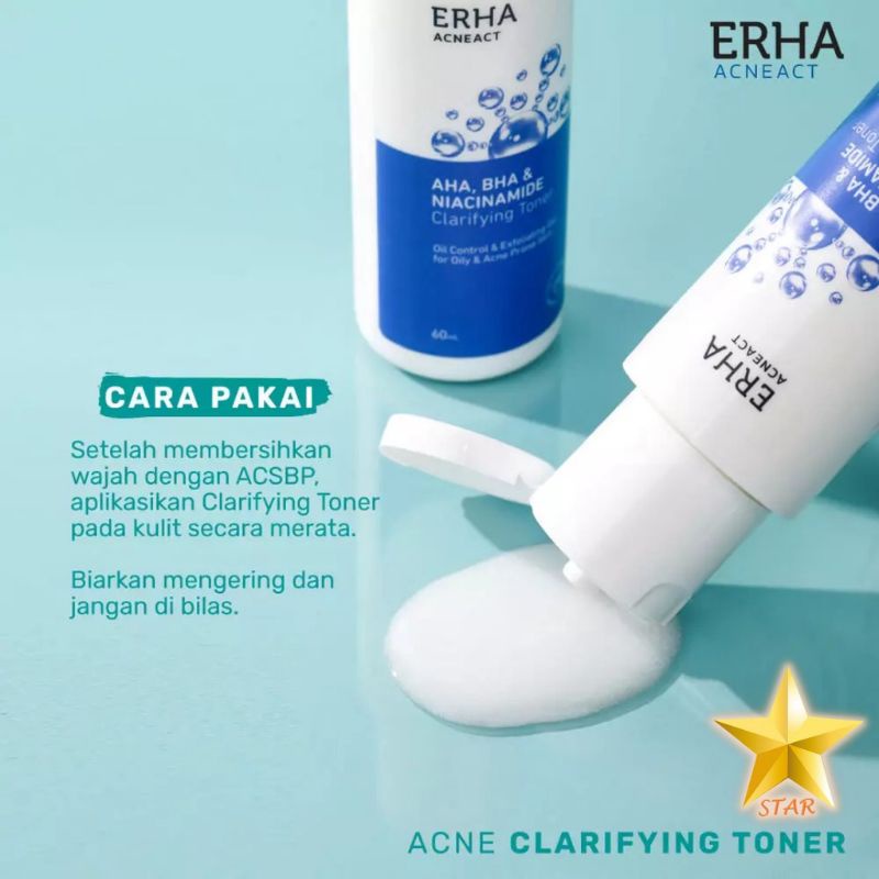 ERHA Acneact AHA BHA &amp; Niacinamide Clarifying Toner 60mL - Toner Wajah Berjerawat