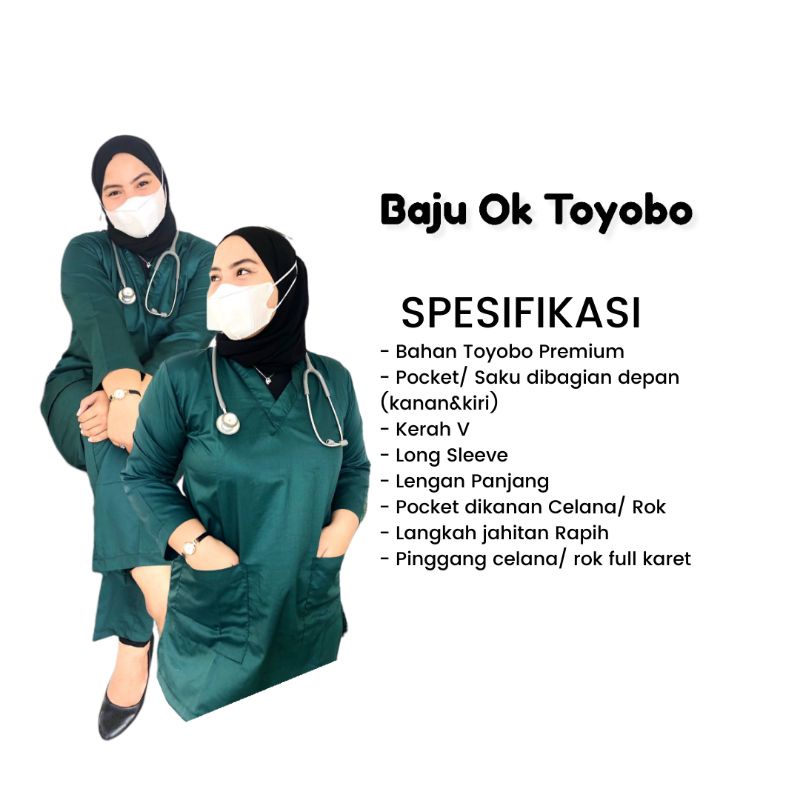 PART II - Baju Ok Toyobo Celana Lengan Panjang Size S,M,L,XXL,2XL,3XL / Scrub Dokter /Baju perawat/ Baju Bidan / Baju jaga perawat/ Baju jaga dokter