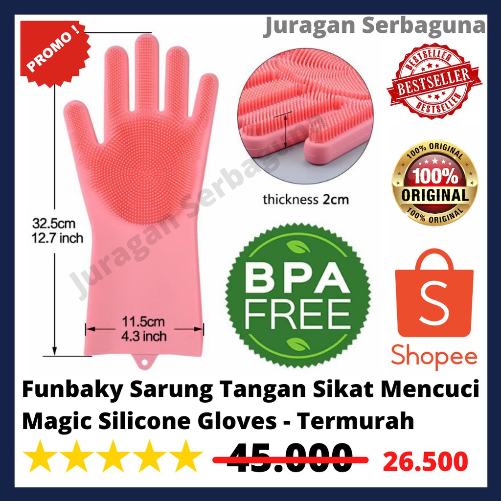 Sarung Tangan Sikat Mencuci Magic Silicone Gloves - Termurah