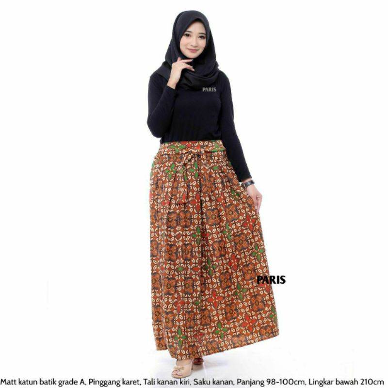 Rok Katun Motif Batik Wanita Remaja Dewasa Panjang Jumbo Fashion Muslim Kekinian Terbaru Pekalongan-I