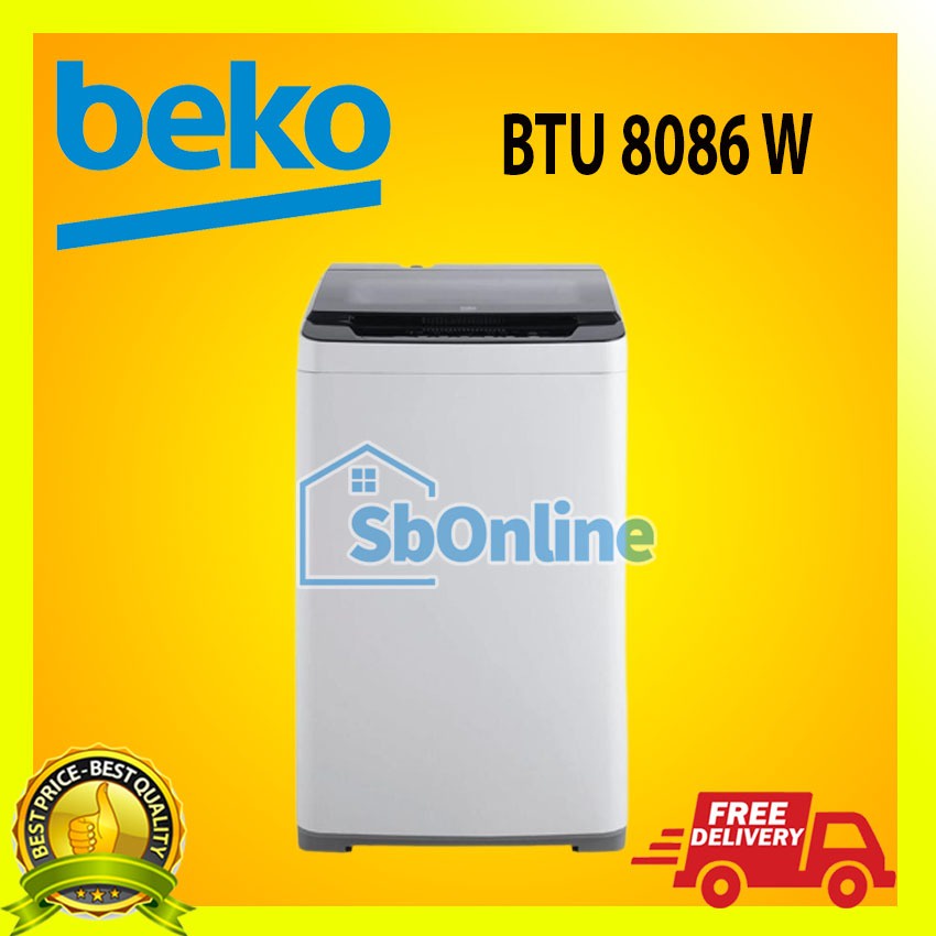 Mesin Cuci Beko Topload 8Kg BTU 8086 W