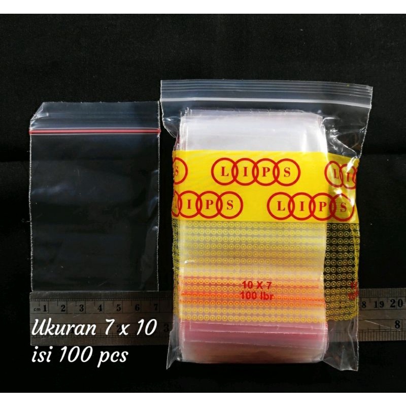 PLASTIK KLIP ZIPLOCK UKURAN 4 x 6 (100 pcs) 7x 10 (100 pcs) BRAND LIPS