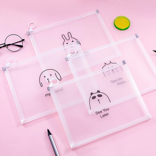 

POUCH A5 Tempat Pensil Transparan Animals