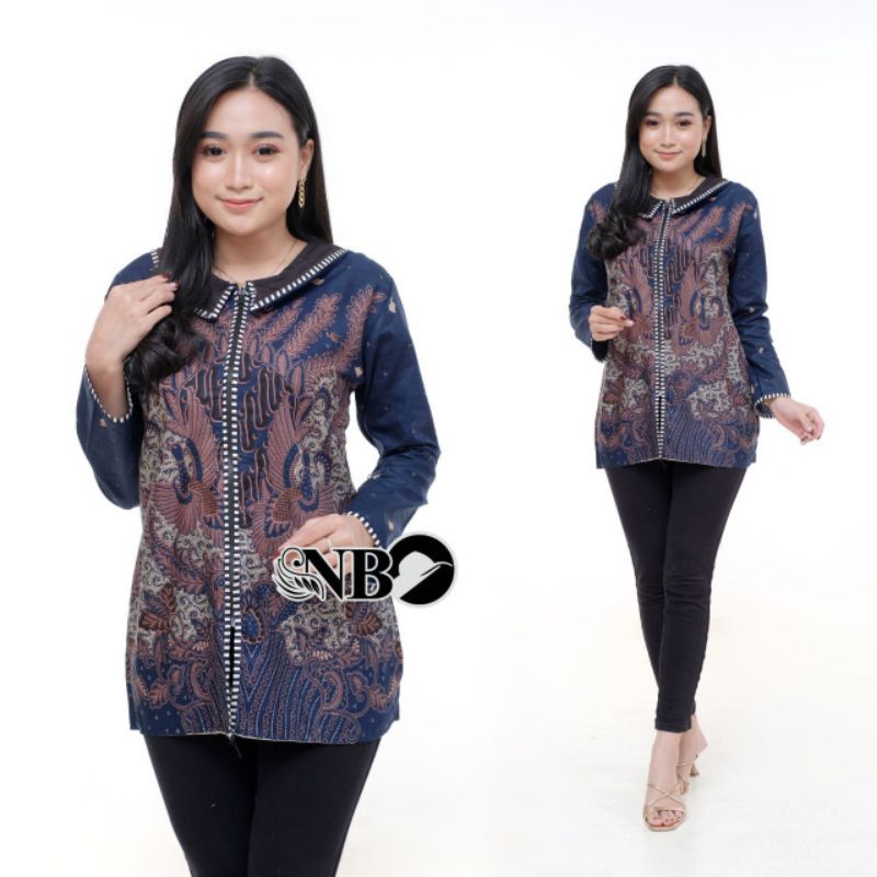 [ TERBARU ] ATASAN BATIK WANITA KERJA KANTOR ORI SHABIRAH BATIKSOLO BLOUSE BLUSEBATIK BATIKMODERN L-g4