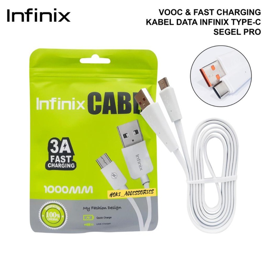 Infinix 2.4A USB Type C Fast Charge Cable Kabel Data Nylon Type-C Tipe C Fast Charging