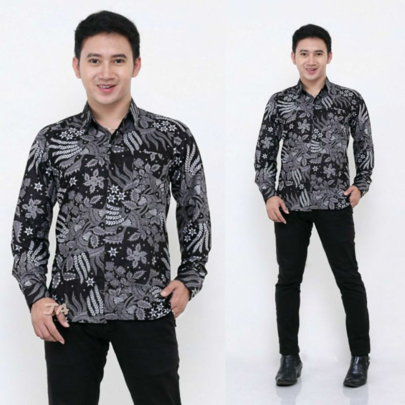 Baju Batik Pria Gus Azmi Syubbanul Muslimin Batik Katun Halus Hadroh Azzahir Hilwa Ala Santri Modern-Kemeja Mangar Abu