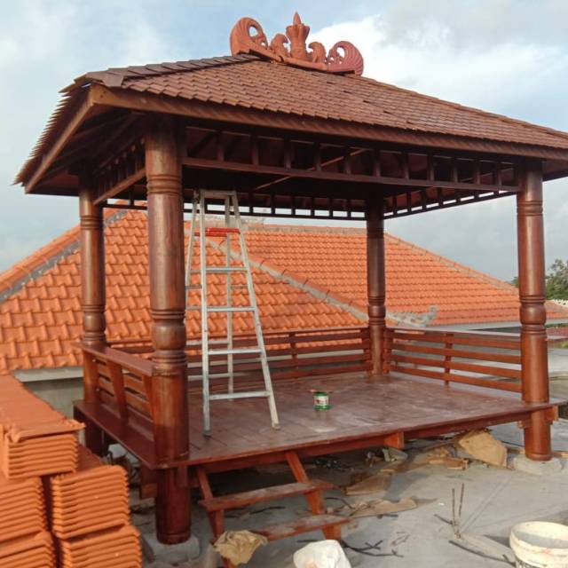 Gazebo kayu kelapa minimalis 3 x 2 meter