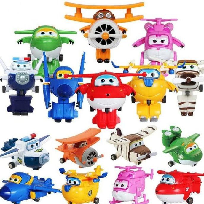 mainan figure super wings robot Transformer