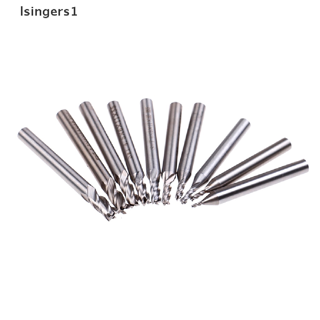 (lsingers1) 10pcs Mata Bor Shank Lurus 4 Flue End Mill CNC 1.5-6mm Bahan HSS