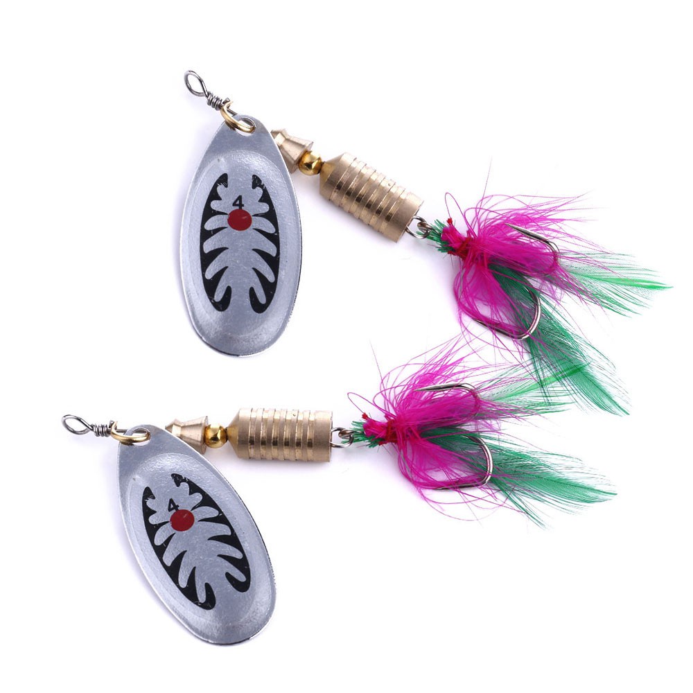 HENGJIA 1pcs Rotating Metal Spinner Fishing Lures 7.5CM 10G Sequins Artificial Hard Bait Crap Bass Tackle