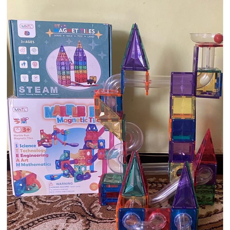 MNTL Marble Run 100pcs / MNTL Magnetic Tiles 120pcs