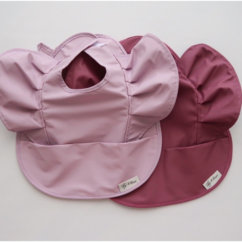 Sky and Rose Waterproof Bib | Ruffle Celemek Makan Ruffled | Slabber Anti Air Bayi Anak Sky &amp; Rose Bibs Bip Slubber