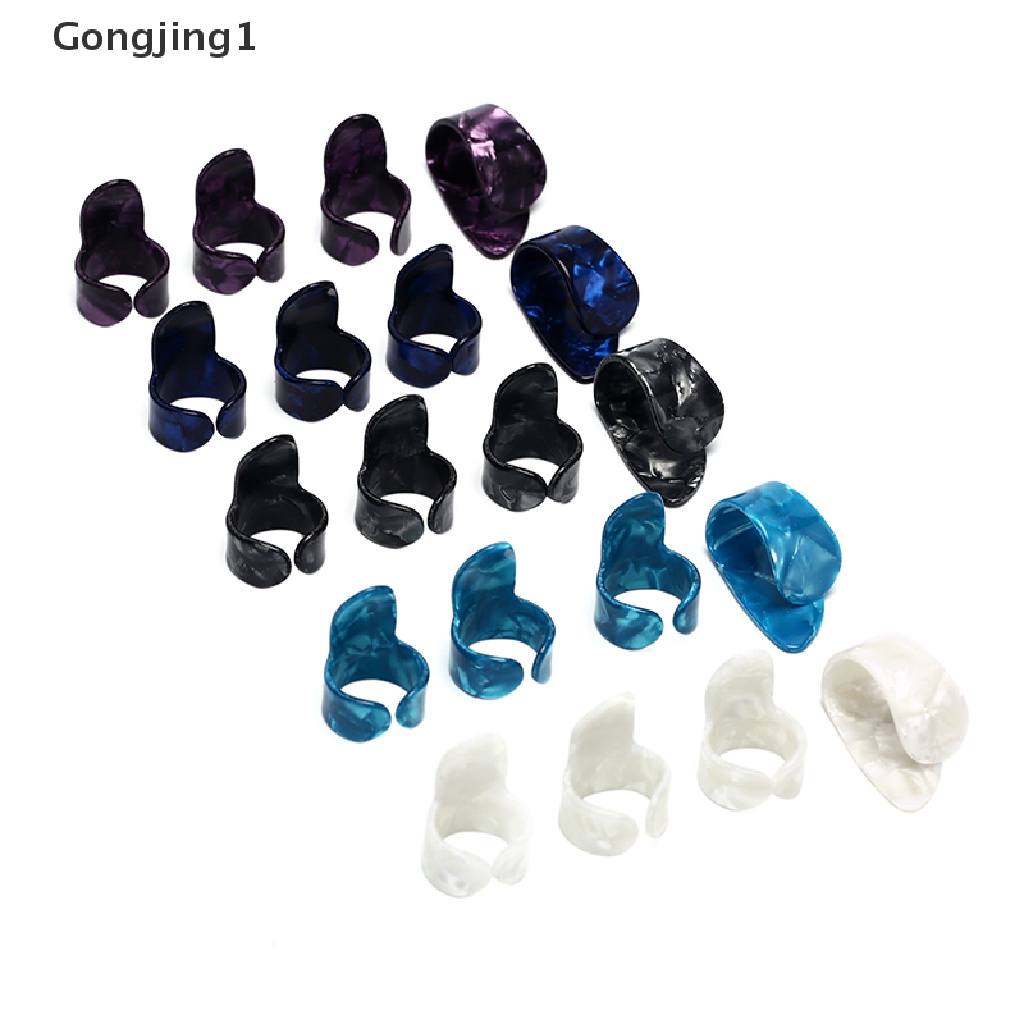 Gongjing1 4pcs / set Pick Gitar Elektrik 1 Jempol + 3 Jari