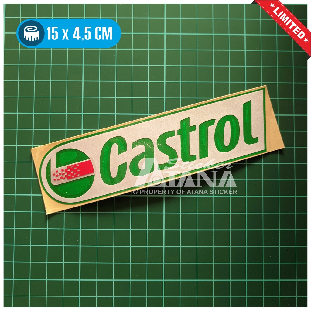 Stiker Cutting Castrol Sticker Emblem Moge Aksesoris Logo Decal Sepeda Motor Matic Mobil Helm Slebor Spakbor Hp Laptop Kulkas Dinding Nyala Reflective