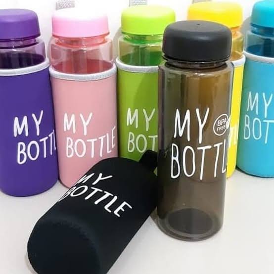 My Bottle Warna + Pouch Busa Kapasitas 500mL - Botol Minum Infused Unik-PILIH WARNA MAX 3pcs