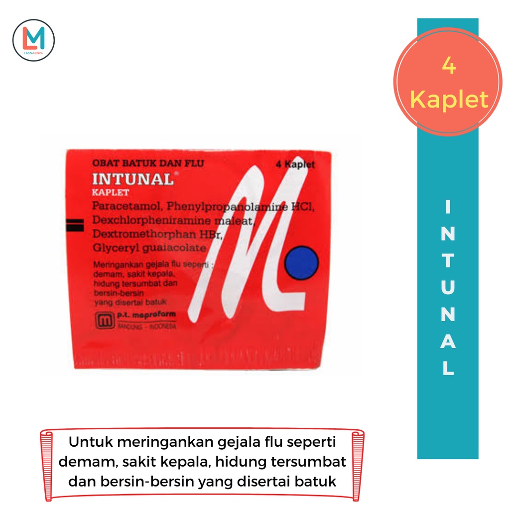 Intunal Merah 1 Strip Isi 4 Kaplet ∣ Obat Batuk & Flu