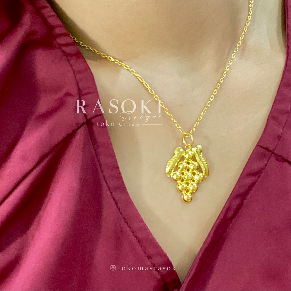 LIONTIN ANGGUR EMAS 24 3gram MAS LM 99,99% MAS ASLI 24 Karat | RASOKI EMAS