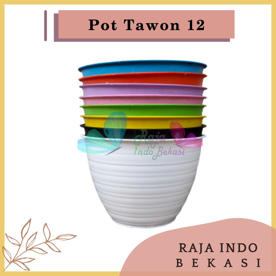 Pot Tawon Mdn 12 Warna Warni Pot Tawon 12 Cm - Pot Plastik 12cm Vas Bunga Tawon Bulat Pot Tawon 12