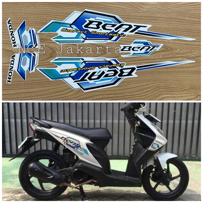 STIKER STRIPING BEAT CARBU 2008 PUTIH