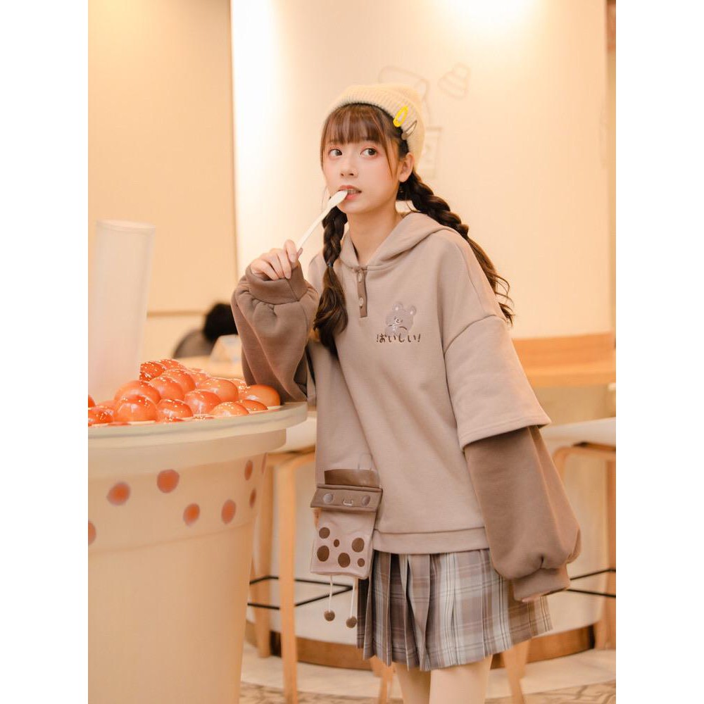 Boba Bear Hoodie Sweater Lucu Beruang Kawaii Harajuku Premium