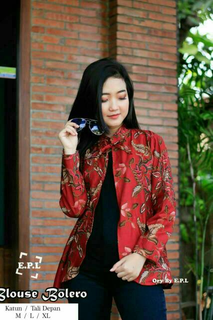 (BISA COD) - blouse batik balero termurah // blouse batik Kancing Wanita // atasan batik pekalongan