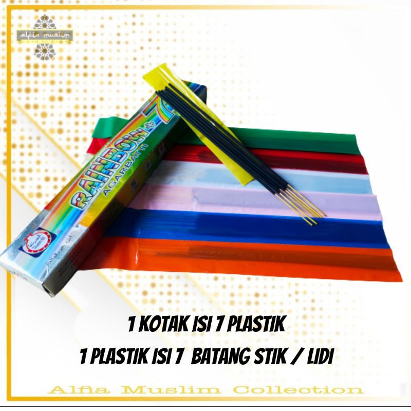 Buhur Rainbow Bukhur Dupa 1 Plastik Isi 6 Batang Stik/lidi