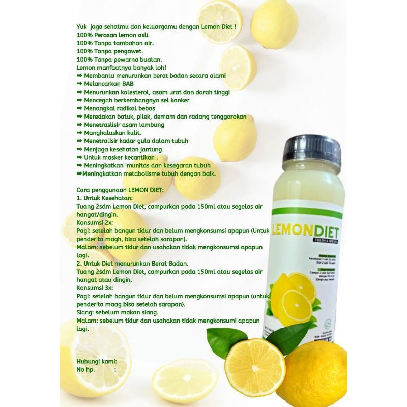 

LEMONDIET 100% SARI LEMON (LINK KHUSUS 2botol)