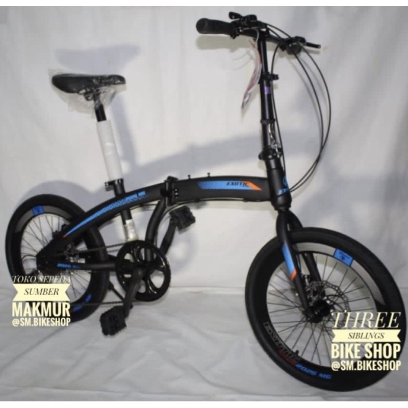 SEPEDA LIPAT EXOTIC 2026 MG 20 INCH VELG TINGGI, DOUBLE DISC BRAKE, SHIMANO 7 SPEED
