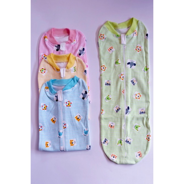 Bedong instan bayi/swaddle baby (1pcs bahan dobel katun)