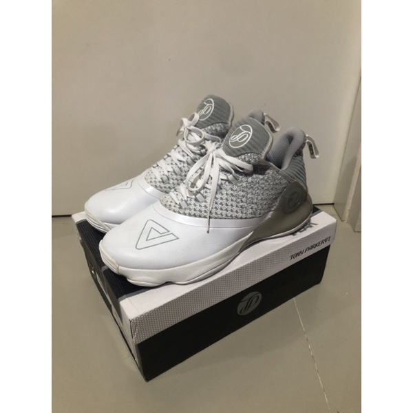 Sepatu basket Peak Tony Parker putih abu abu size 45 insole 29cm original lengkap