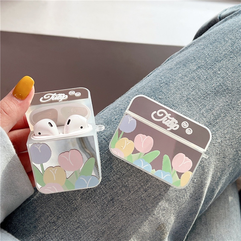 Fashion Glossy Mirror Cover Kompatibel Untuk Airpods1 2 3 3rd Case Kompatibel Untuk AirPods Pro Case Bunga Beruang Headphone Earphone Kotak Aksesoris