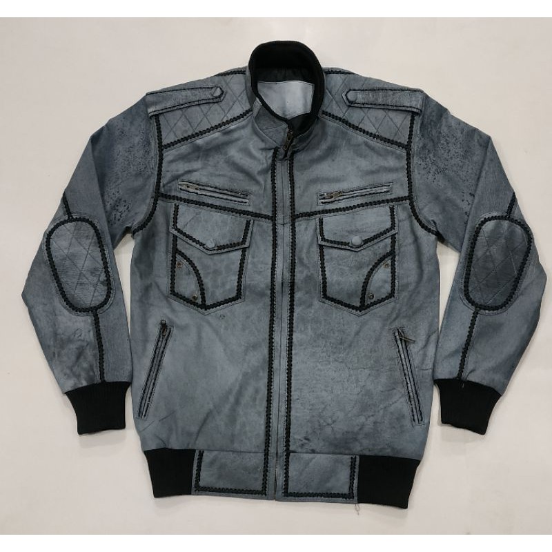 Jaket kulit asli domba sulam/Jaket pria model sulam