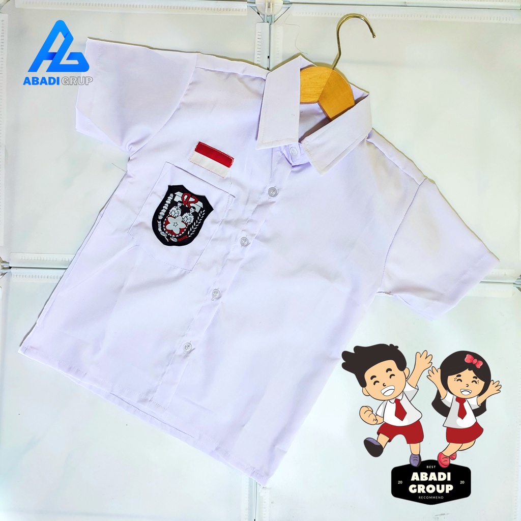 baju seragam sekolah putih SD pendek cewe cowo kelas 1-6