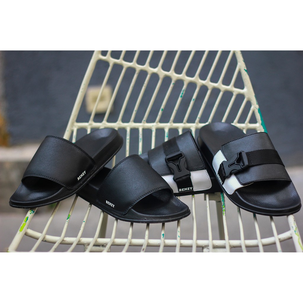 CLASSIC BLACK |FORIND x BENZY| Sandal EVA Ringan Slop Jepit Santai Simple Pria/Men Sendal Footwear