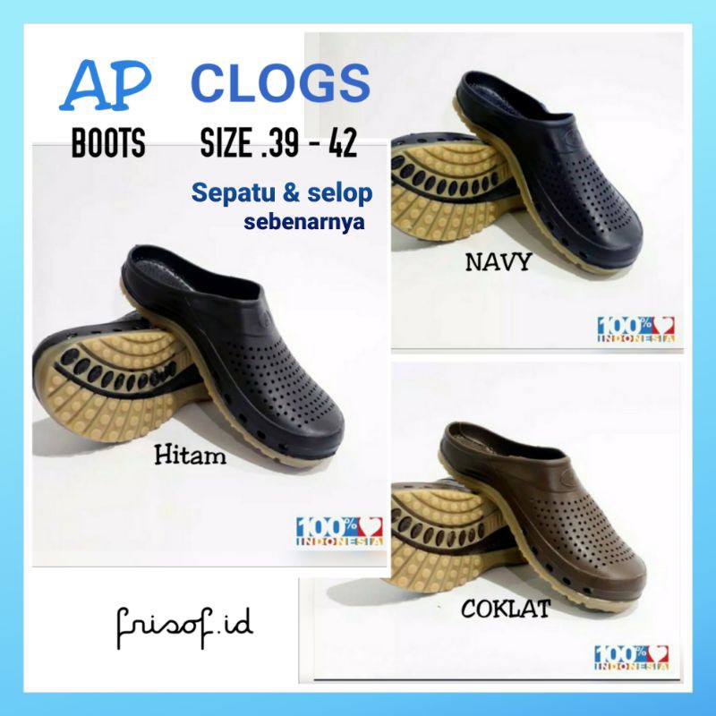 AP Clogs/sepatu selop karet pria