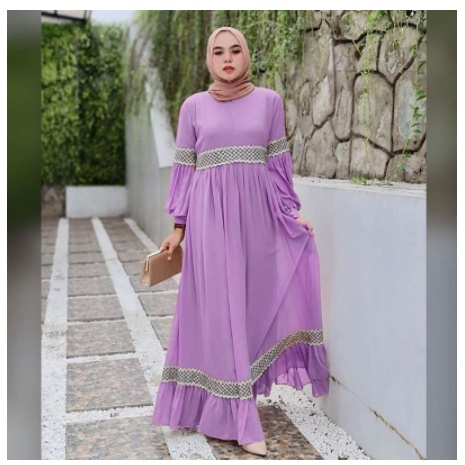 WD Danik Maxy Ceruty - Dress Premium Baju Muslimah Kekinian - JS62