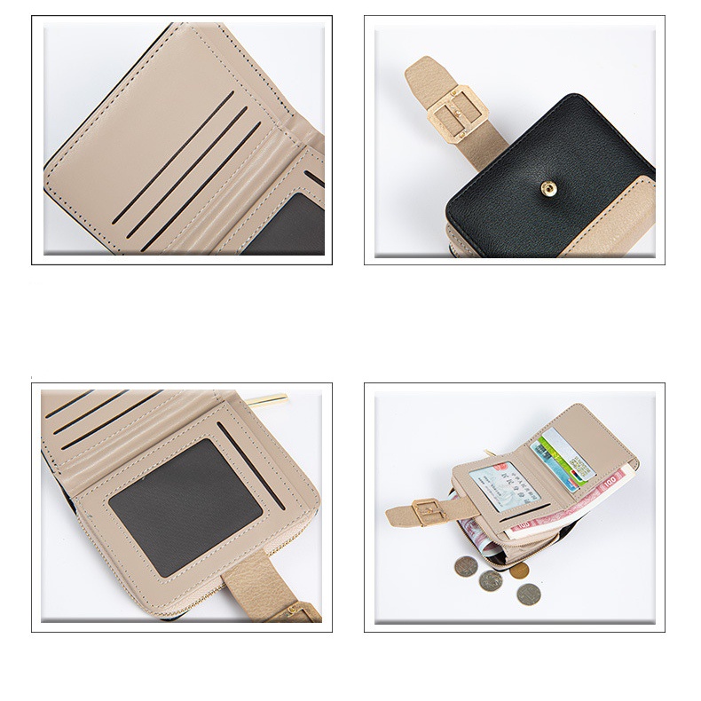 DOMPET LIPAT WANITA IMPORT KOREA KULIT HITAM KREM SEINA MURAH SLOT RESLETING WA419B5 KARTU UANG KOIN BATAM KECIL PENDEK PREMIUM CEWEK REMAJA KEKINIAN BRANDED SIMPLE