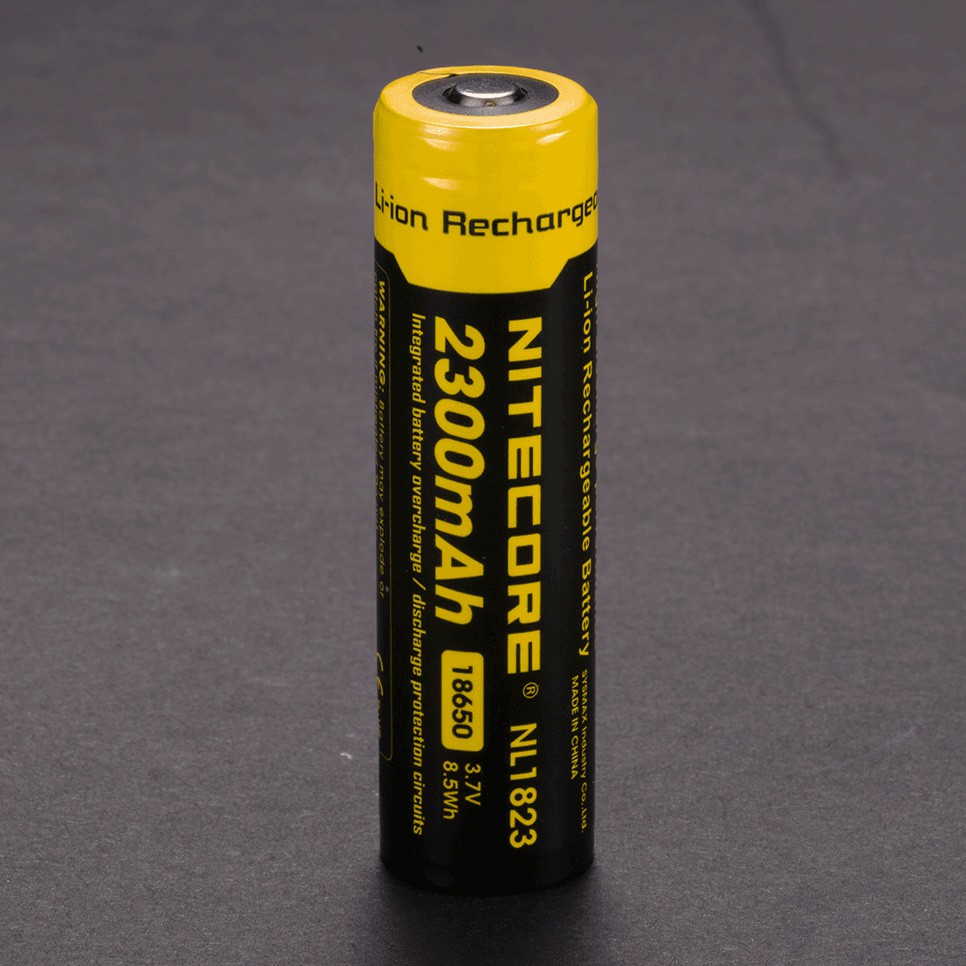 NITECORE 18650 Baterai Li-ion 2300mAh 3.7V - NL1823 - NRBT08BY BlackYellow