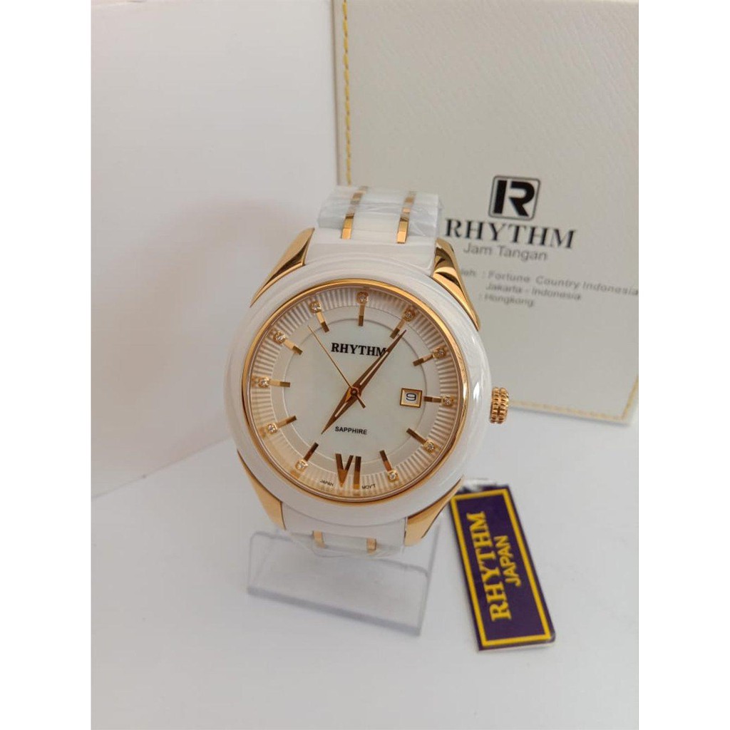 Promo JAM TANGAN RHYTHM C1404T04 PRIA SAPPHIRE ROSEGOLD WHITE ORIGINAL Terbatas