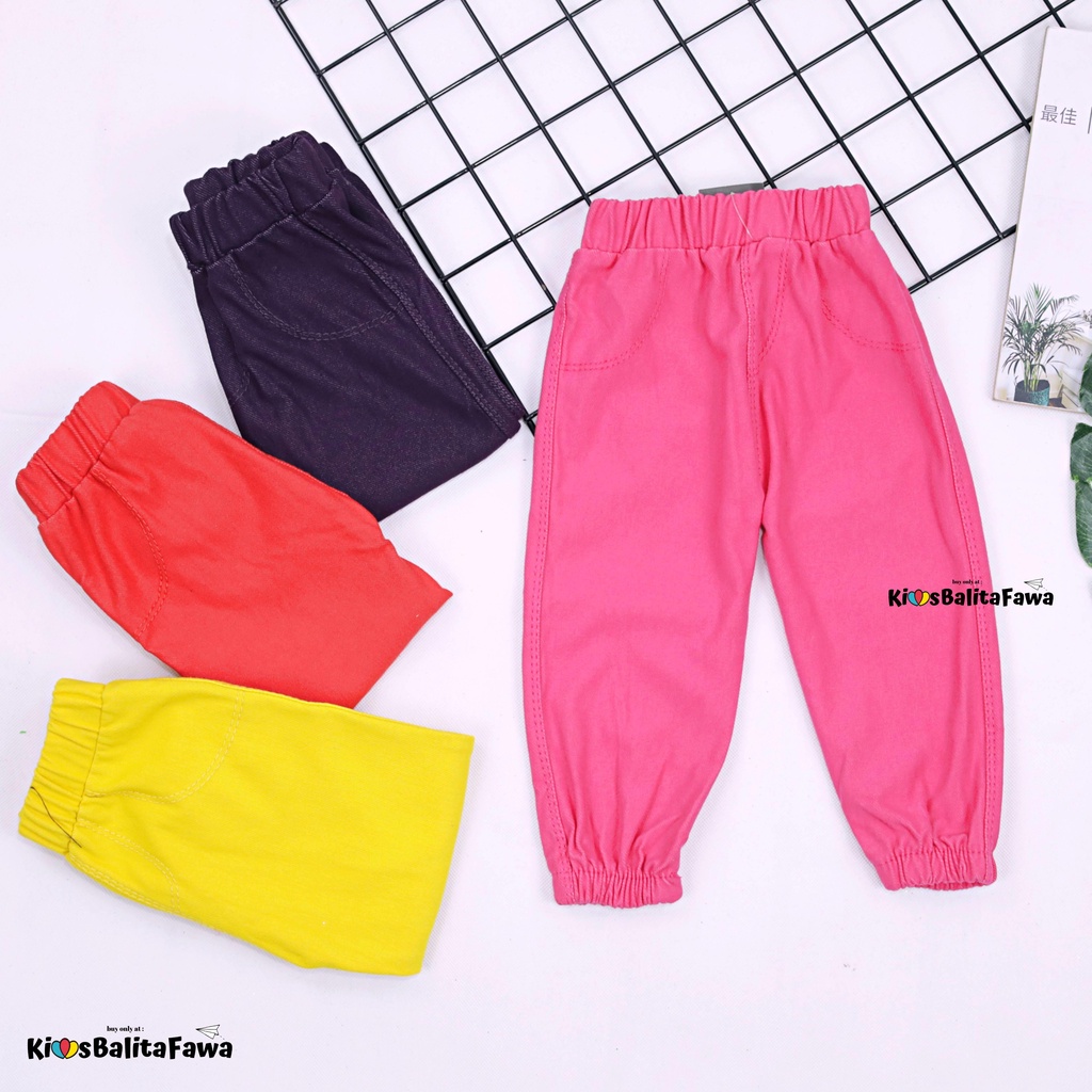 Jogger Anak Uk 2-3 Tahun / Celana Denim Anak Perempuan Laki Jogger Balita Pants Panjang Polos Murah