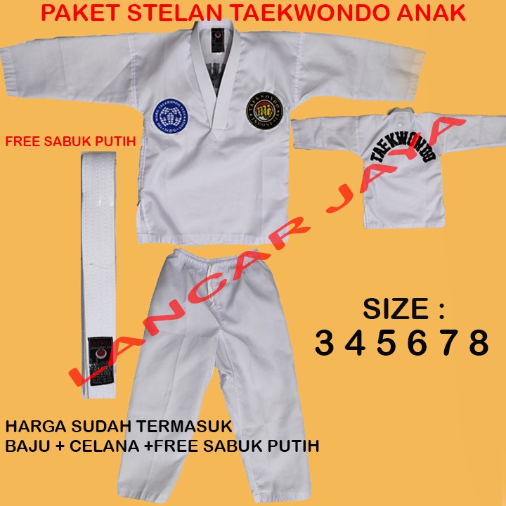 BAJU TAEKWONDO 1 STEL ANAK - SABUK PUTIH  Shopee Indonesia